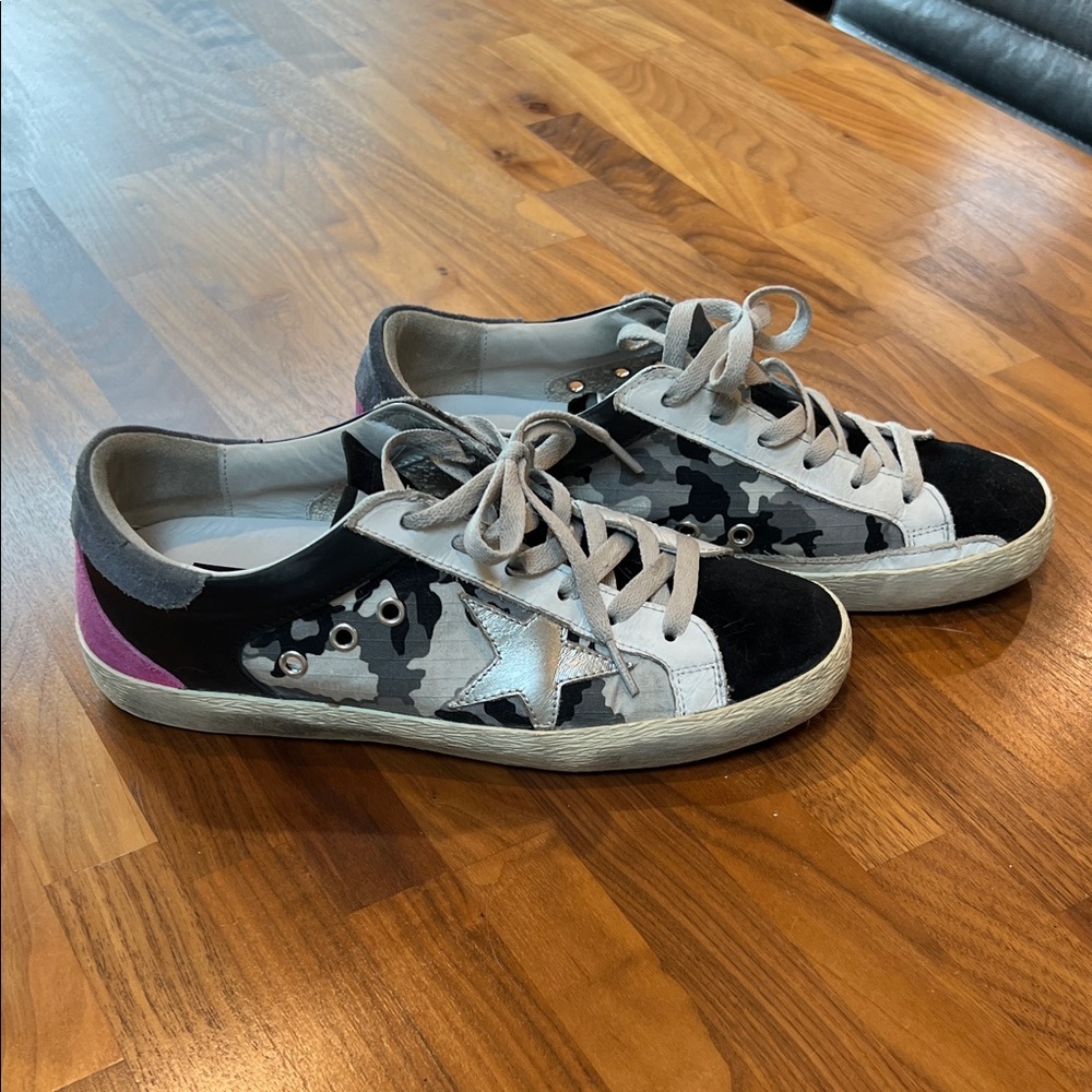 Stylish Women's Holden Goose Sneakers in Black, White, and Pink